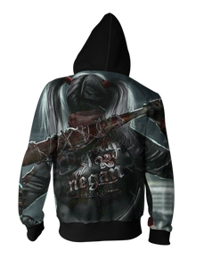 Harley Quinn Team Negan Hoodie - Harley Quinn Monster Zip Up Jacket