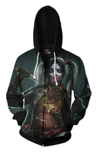 Load image into Gallery viewer, Harley Quinn Team Negan Hoodie - Harley Quinn Monster Zip Up Jacket
