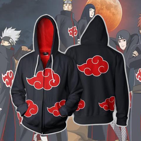 NARUTO HOODIE - AKATSUKI ZIP UP HOODIE - JACKET