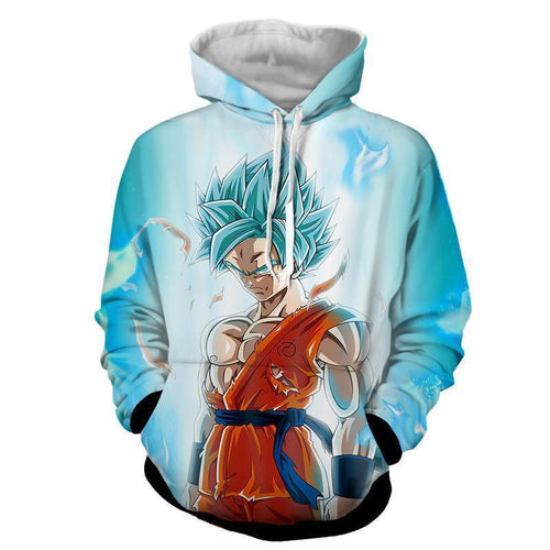 Dragon Ball Super Z Hoodie - Goku SSJ Blue 3D Hoodie - Jacket
