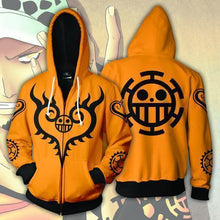 Load image into Gallery viewer, TRAFALGAR LAW TATTOOS ZIP UP HOODIE - ONE PIECE HOODIE