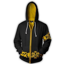 Load image into Gallery viewer, TRAFALGAR LAW COAT COSPLAY ZIP UP HOODIE - ONE PIECE JACKET