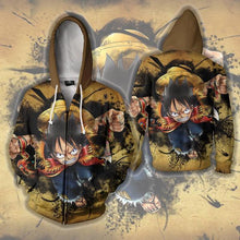 Load image into Gallery viewer, Luffy Super Punch Hoodie - Luffy Punch Zip Up Jacket