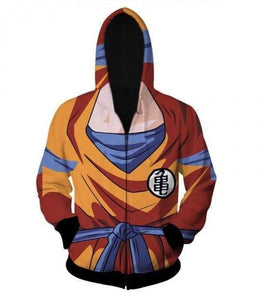 Dragon Ball Z Goku 3D Printed Zip Up Hoodie