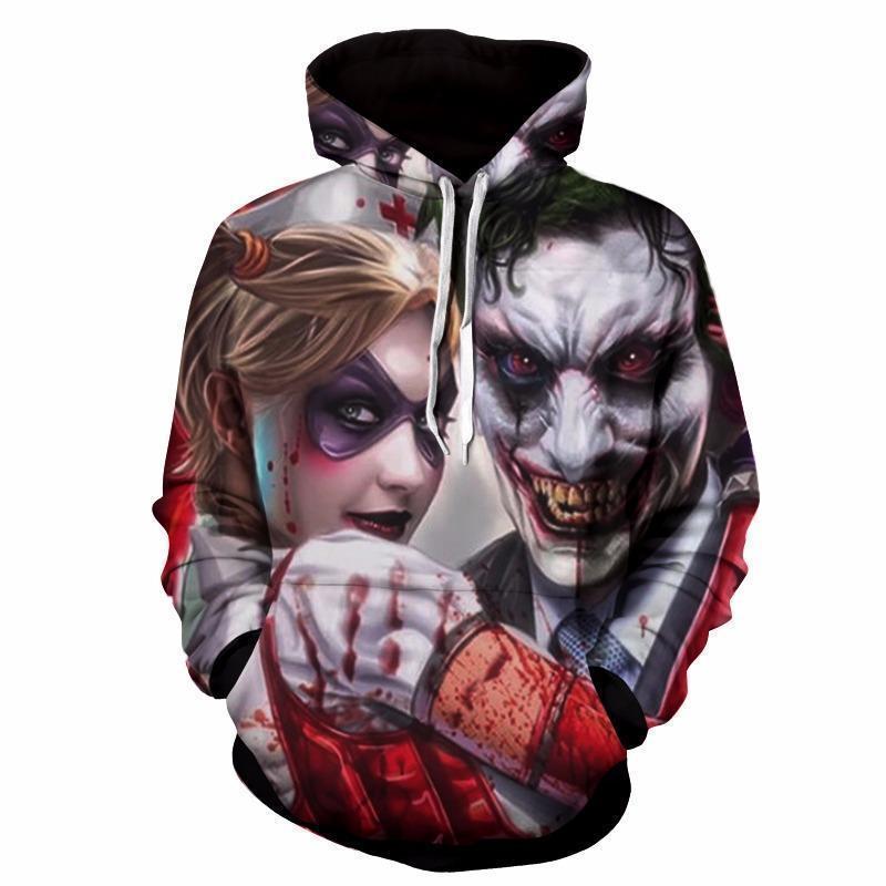Joker and Harley Duo 3D Hoodie