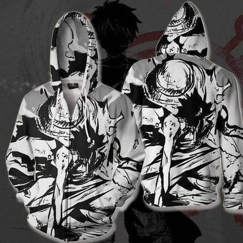 Luffy's Sketch Hoodie - Luffy's Sketch Zip Up Jacket