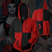 Load image into Gallery viewer, Harley Quinn Hoodie - Comic Harley Quinn Zip Up Jacket