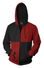 Load image into Gallery viewer, Harley Quinn Hoodie - Comic Harley Quinn Zip Up Jacket