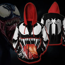 Load image into Gallery viewer, Venom Zip Up Hoodie - Spiderman hoodie