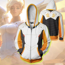 Load image into Gallery viewer, Mercy Overwatch Zip-up Hoodie - Latest 3D Overwatch Hoodie
