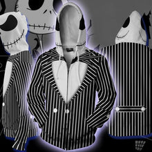Load image into Gallery viewer, Jack Skellington Nightmare Zip-up Hoodie - 3D Nighmare Hoodie