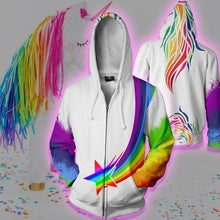 Load image into Gallery viewer, Unicorn Zip-up Hoodie - 3D Unicorn Hoodie