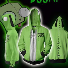 Load image into Gallery viewer, Invader Zim Hoodie - Zim Zip Up Jacket