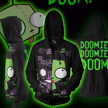 Load image into Gallery viewer, Invader Doom Hoodie - Zim Doom Zip Up Jacket