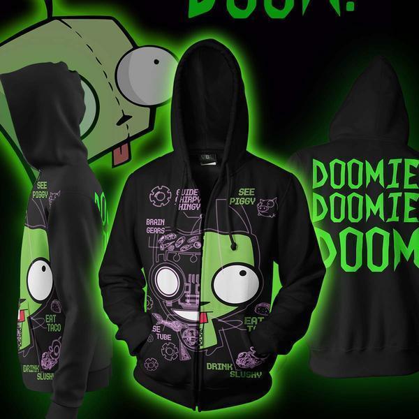 Invader Doom Hoodie - Zim Doom Zip Up Jacket