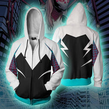 Load image into Gallery viewer, Spider Gwen Hoodie - Comic Spider Gwen Zip Up Jacket