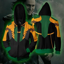 Load image into Gallery viewer, Marvel Loki Zip-up Hoodie - Latest 3D Loki Hoodie