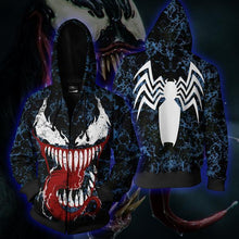 Load image into Gallery viewer, Spider Man Venom Zip-up Hoodie - 3D Spider Man Hoodie