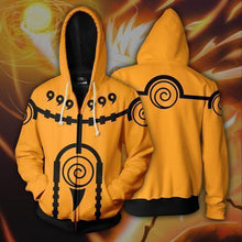 Load image into Gallery viewer, NARUTO NINE TAILS CHARKA MODE ZIP UP HOODIE