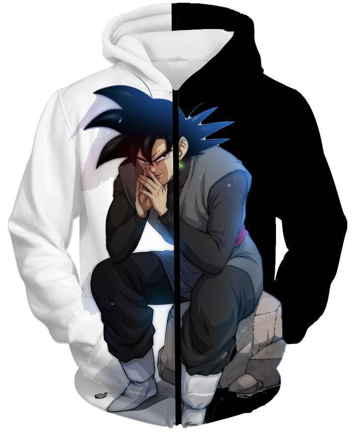 DRAGON BALL SUPER Z HOODIES - Black Goku Evil Thinking Moment Hoodie - Jacket
