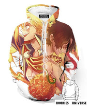 Load image into Gallery viewer, Portgas D. Ace , SABO And Mera Mera Nomi - 3D ONE PIECE HOODIE