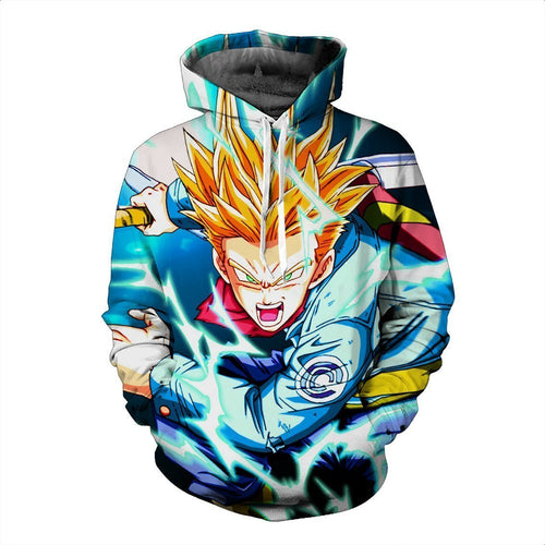Dragon Ball Z Hoodie - Trunks SSJ 3D Hoodie - DBZ Hoodie