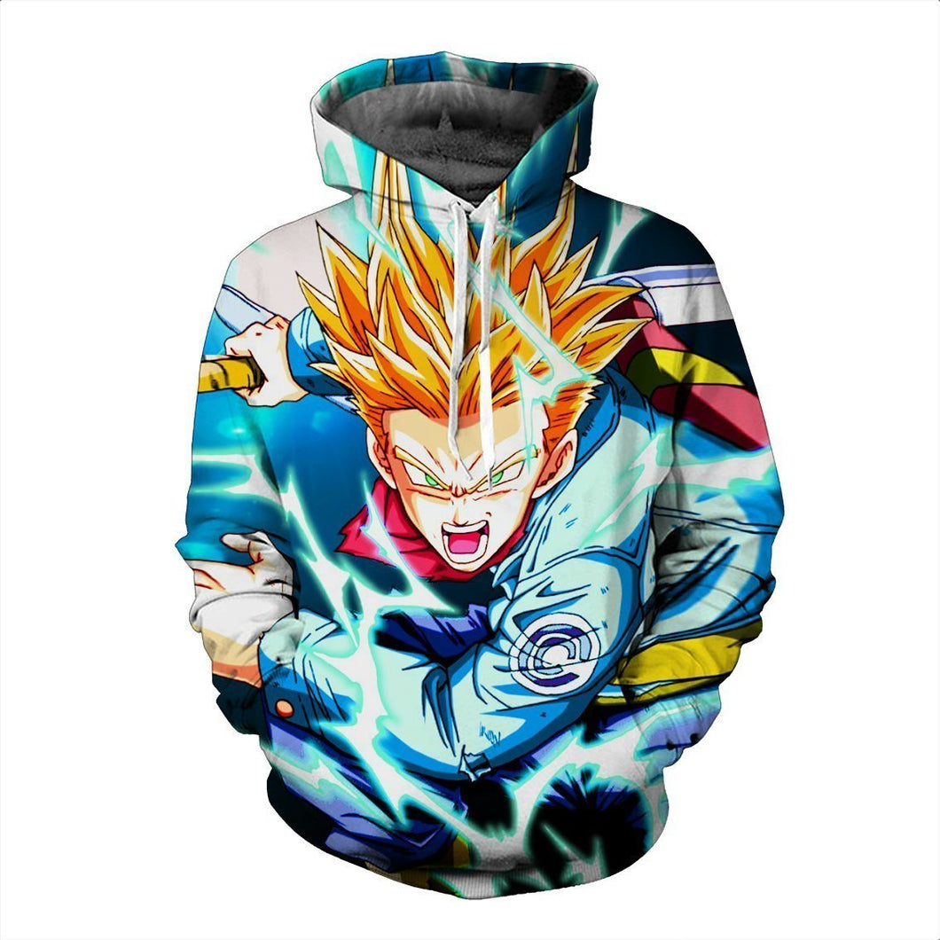 Dragon Ball Z Hoodie - Trunks SSJ 3D Hoodie - DBZ Hoodie