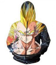 Load image into Gallery viewer, Dark Evil Demon Prince Majin Vegeta Zip Up Hoodie