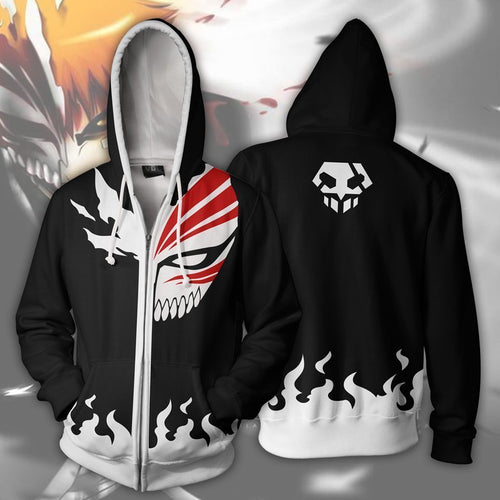 BLEACH HOLLOW ICHIGO KUROSAKI ZIP UP HOODIE