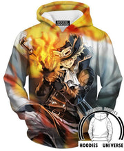 Load image into Gallery viewer, SABO FIRE HOODIE - ONE PIECE HOODIE - 3D Printed Hoodie