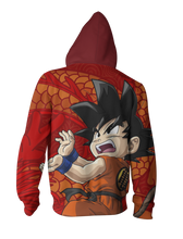 Load image into Gallery viewer, Kid Goku Hoodie - Goku Action Zip Up Jacket