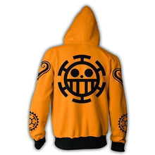 Load image into Gallery viewer, TRAFALGAR LAW TATTOOS ZIP UP HOODIE - ONE PIECE HOODIE