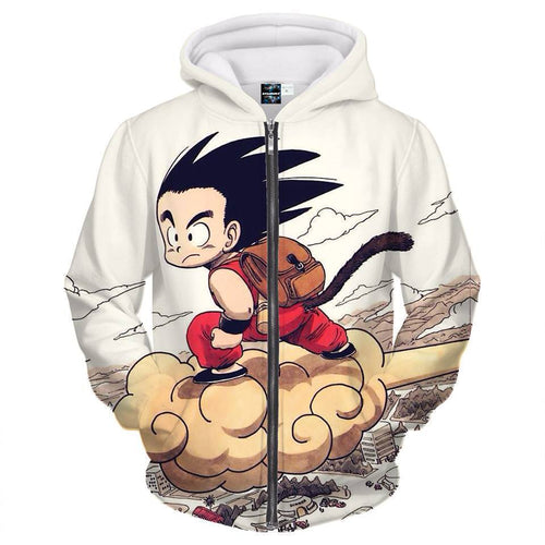 Dragon Ball Z Hoodie - Goku On Nuimbus Zipper Hoodie