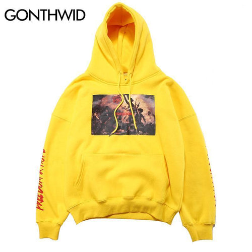 GONTHWID Painting Printed Hoodies Men's 2017 Autumn Winter Fleece Sweatshirts Hip Hop Casual Cotton Pullover Skateboard Hoodie
