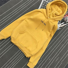 Load image into Gallery viewer, Fleece Oh Yes Letter Harajuku Print Pullover Thick Loose Women Hoodies Sweatshirts Female Casual Coat