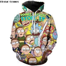 Load image into Gallery viewer, PLstar Cosmos Brand clothing 2018 New Fashion 3D Hoodies cartoon rick and morty 3D Print Men Women hooded sweatshirt Pullovers