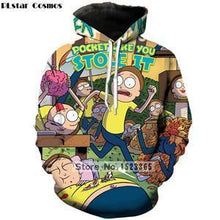 Load image into Gallery viewer, PLstar Cosmos Brand clothing 2018 New Fashion 3D Hoodies cartoon rick and morty 3D Print Men Women hooded sweatshirt Pullovers