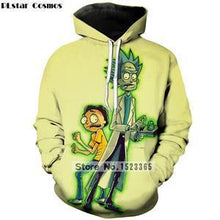 Load image into Gallery viewer, PLstar Cosmos Brand clothing 2018 New Fashion 3D Hoodies cartoon rick and morty 3D Print Men Women hooded sweatshirt Pullovers
