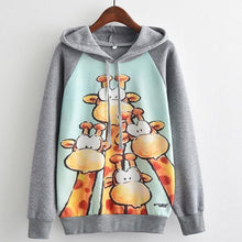 Load image into Gallery viewer, MITTELMEER 2018 Autumn winter Harajuku printed Hooded Sweatshirt printing cartoon Unicorn owl cat Hoodies girls women Christmas