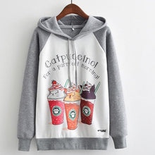 Load image into Gallery viewer, MITTELMEER 2018 Autumn winter Harajuku printed Hooded Sweatshirt printing cartoon Unicorn owl cat Hoodies girls women Christmas