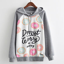 Load image into Gallery viewer, MITTELMEER 2018 Autumn winter Harajuku printed Hooded Sweatshirt printing cartoon Unicorn owl cat Hoodies girls women Christmas