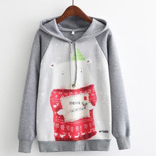 Load image into Gallery viewer, MITTELMEER 2018 Autumn winter Harajuku printed Hooded Sweatshirt printing cartoon Unicorn owl cat Hoodies girls women Christmas