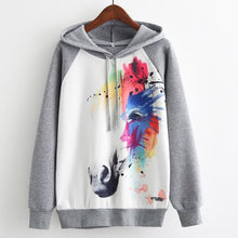 Load image into Gallery viewer, MITTELMEER 2018 Autumn winter Harajuku printed Hooded Sweatshirt printing cartoon Unicorn owl cat Hoodies girls women Christmas