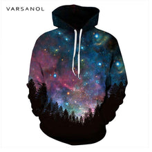 Load image into Gallery viewer, Varsanol Space Galaxy 3d Sweatshirts Men/Women Hoodies With Hat Print Stars Autumn Loose Hoody Thin Hooded Tops Hoody Outwear