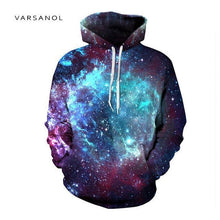 Load image into Gallery viewer, Varsanol Space Galaxy 3d Sweatshirts Men/Women Hoodies With Hat Print Stars Autumn Loose Hoody Thin Hooded Tops Hoody Outwear