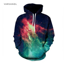 Load image into Gallery viewer, Varsanol Space Galaxy 3d Sweatshirts Men/Women Hoodies With Hat Print Stars Autumn Loose Hoody Thin Hooded Tops Hoody Outwear