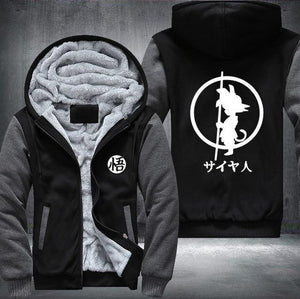 Dragonball Hoodie Son Goku Sun Wukong Men's Women's Printing Pattern Thicken Fleece Zipper Hoodies