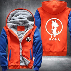 Dragonball Hoodie Son Goku Sun Wukong Men's Women's Printing Pattern Thicken Fleece Zipper Hoodies