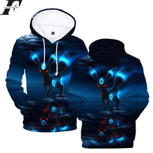 Load image into Gallery viewer, LUCKYFRIDAYF 2018 Pokemon Umbreon New Fashion 3D Print Hoodie Anime Spring Sweatshirts Casual Men/Women Hoodies Men Plus size