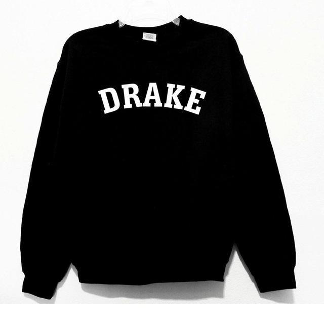 DRAKE Letters Fashion Printed Black Grey Pullover Casual Women Sweatshirt Girls Cotton Harajuku Hoodies Women Plus Size Jumpers